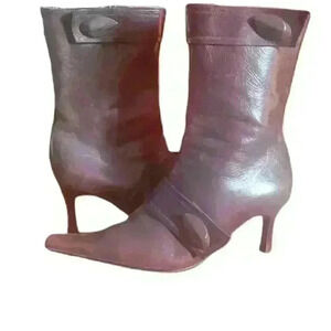 Kandy brown soft leather pointed toe boot sz 8 1/2